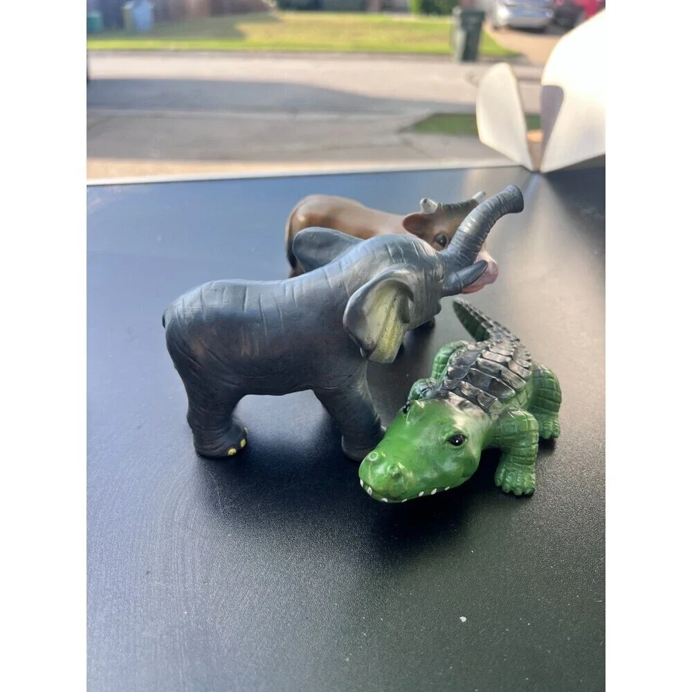 3 Mini Elephants, Cows, Crocodile Figures Educational Toys For Boys & Girls